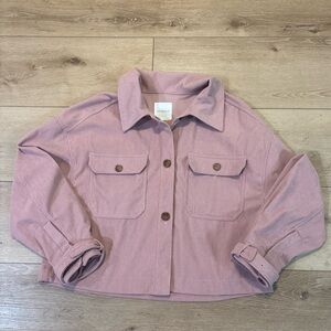 Avec Les Filles Light Pink Corduroy Shacket XL